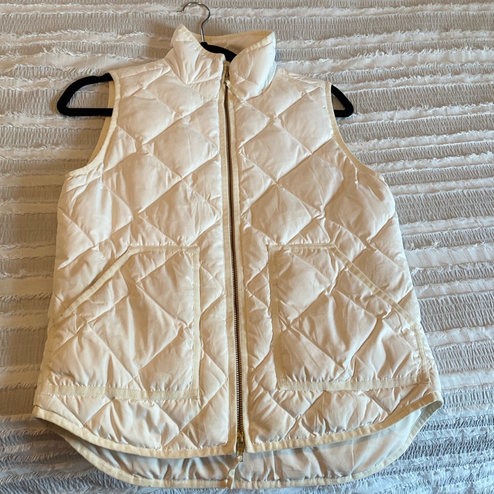 J. Crew white puffer vest